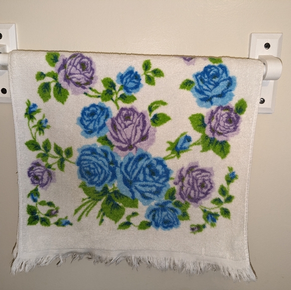 Bath | Purple Blue Floral Hand Towels X2 Vintage | Poshmark